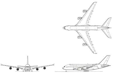 A380 3 view