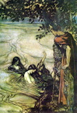 Rhinemaidens Warn Siegfried - Arthur Rackham